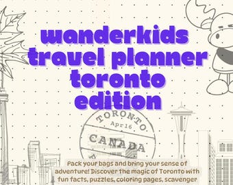 Toronto Kids Travel Planner – Printable Activity Book for Children | Canada Travel Journal | PDF Download