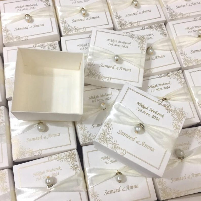 Personalized Nikkah Mubarak Favor Boxes | Custom Wedding Favour Boxes ...