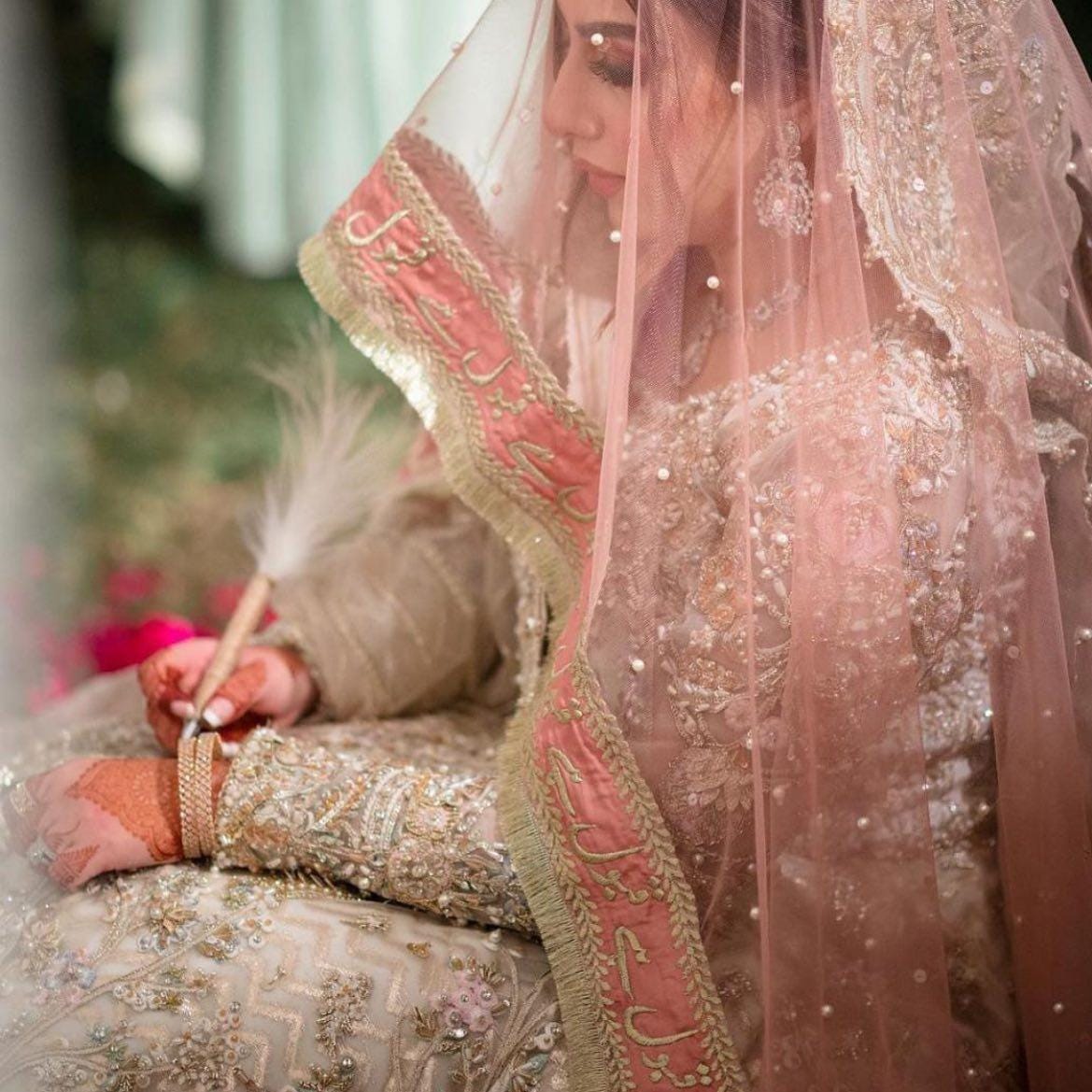 Dupatta Nikkah Con Frange E Pizzo – Sciarpa Matrimoniale Multicolore Per Donna – Stile Vintage Bridel