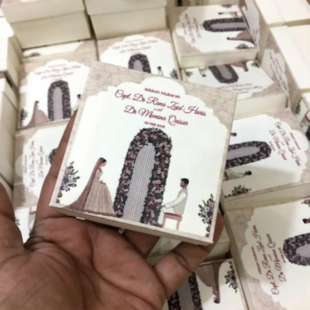 Personalized Nikkah Mubarak Bid Box | Custom Islamic Wedding Favor Box ...