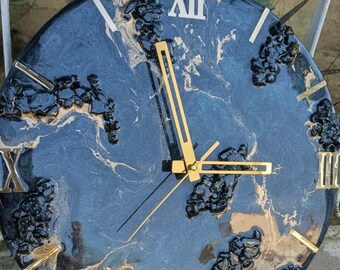 Regalo de inauguración de la casa, reloj de arte de resina, decoración del hogar, arte de pared moderno, reloj hecho a mano para pared