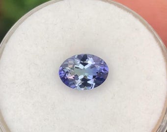 Tansanit Oval Cut 1,07 Karat 7.5x5.5 mm Natürlicher Blauer Tansanit Dezember Geburtsstein