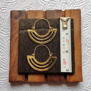 Handmade Brass Earrings | Unique Boho Jewelry | Statement Hoop Earrings | Gift for Her
