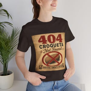 Rolig kubansk tech-tröja | 404 Croqueta Not Found Vintage-tröja