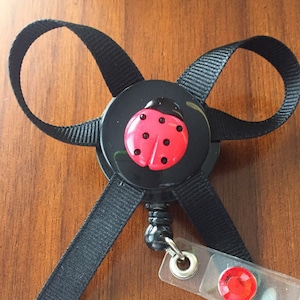 Nurse badge holder, nurse badge reel, lady bug badge reel, gift for nurse, id badge holder, id badge reel, retractable badge reel