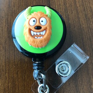 Monster badge reel, pediatric badge holder, nurse badge holder, nurse badge reel, retractable id badge, teacher badge reel, gift for nurse