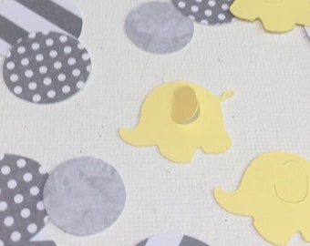 elephant baby shower decor, elephant confetti, boy baby shower, baby girl elephant baby shower, elephant birthday party, yellow baby shower