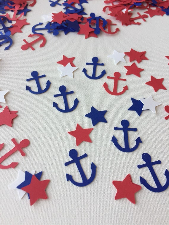 Nautical Party Decor, Nautical Baby Shower, Patriotic Decorations, Nautical  Confetti, July 4 Decor, Baby Shower Decor, Patriotic Baby Shower 