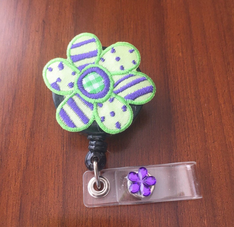 Nurse Badge Holder Nurse Badge Reel Flower Badge Reel Gift Etsy