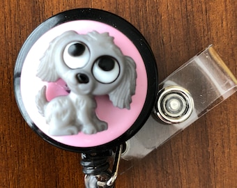 Dog badge holder, dog badge reel, retractable id badge holder, nurse badge reel, teacher badge holder, medical badge holder