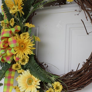 spring wreath, front door wreath, spring door wreath, summer wreath, front door decoration, door hanging, outdoor door wreath, wreath image 4