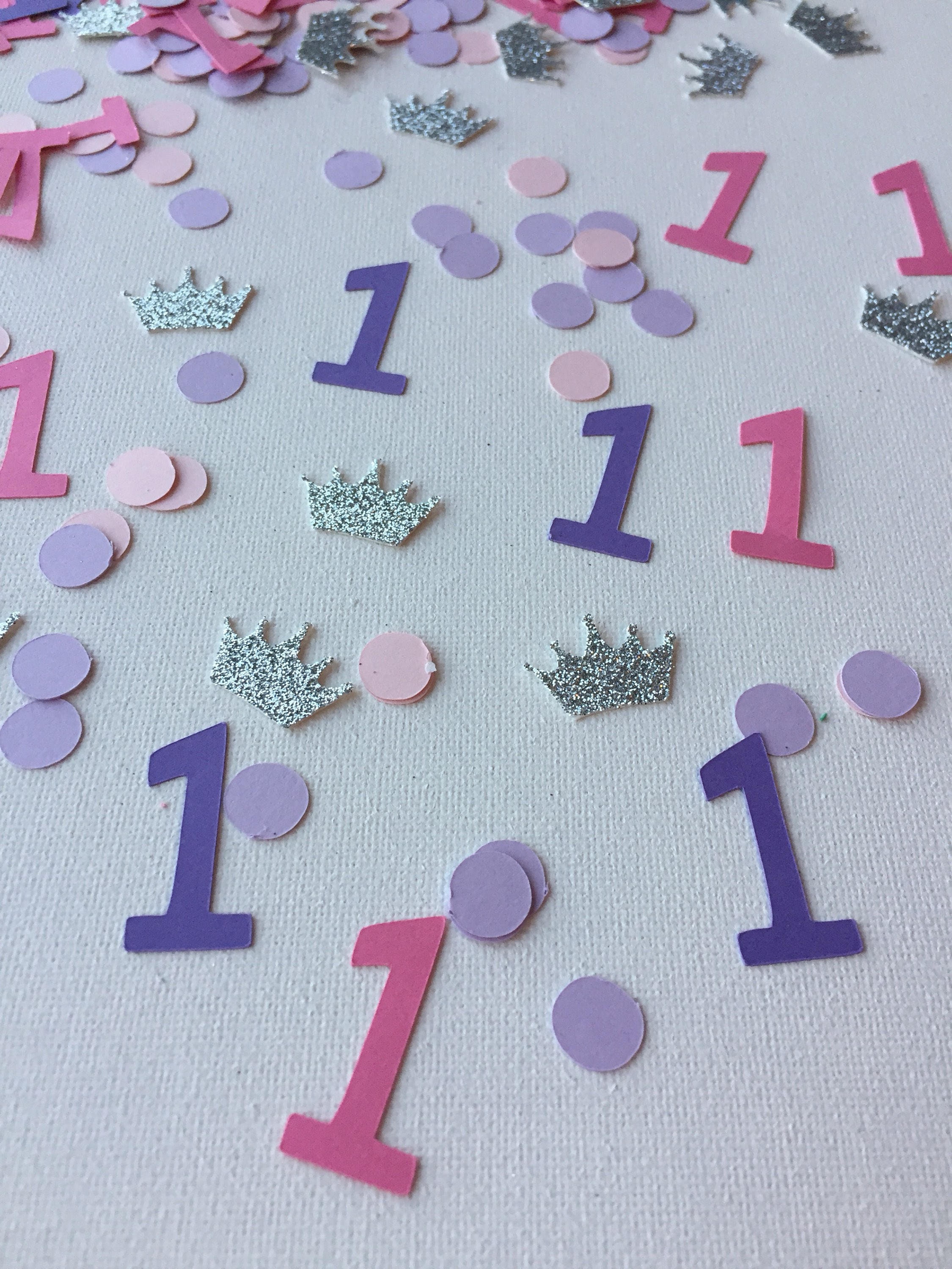 princess birthday first birthday confetti first birthday girls first birthday number one confetti princess confetti number