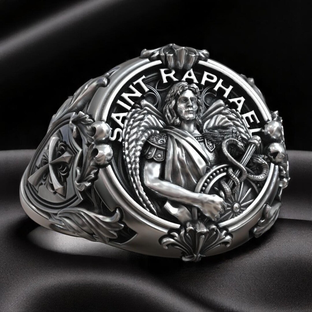 Saint Raphael Ring 18K Gold Plated | Christian Orthodox Catholic ...