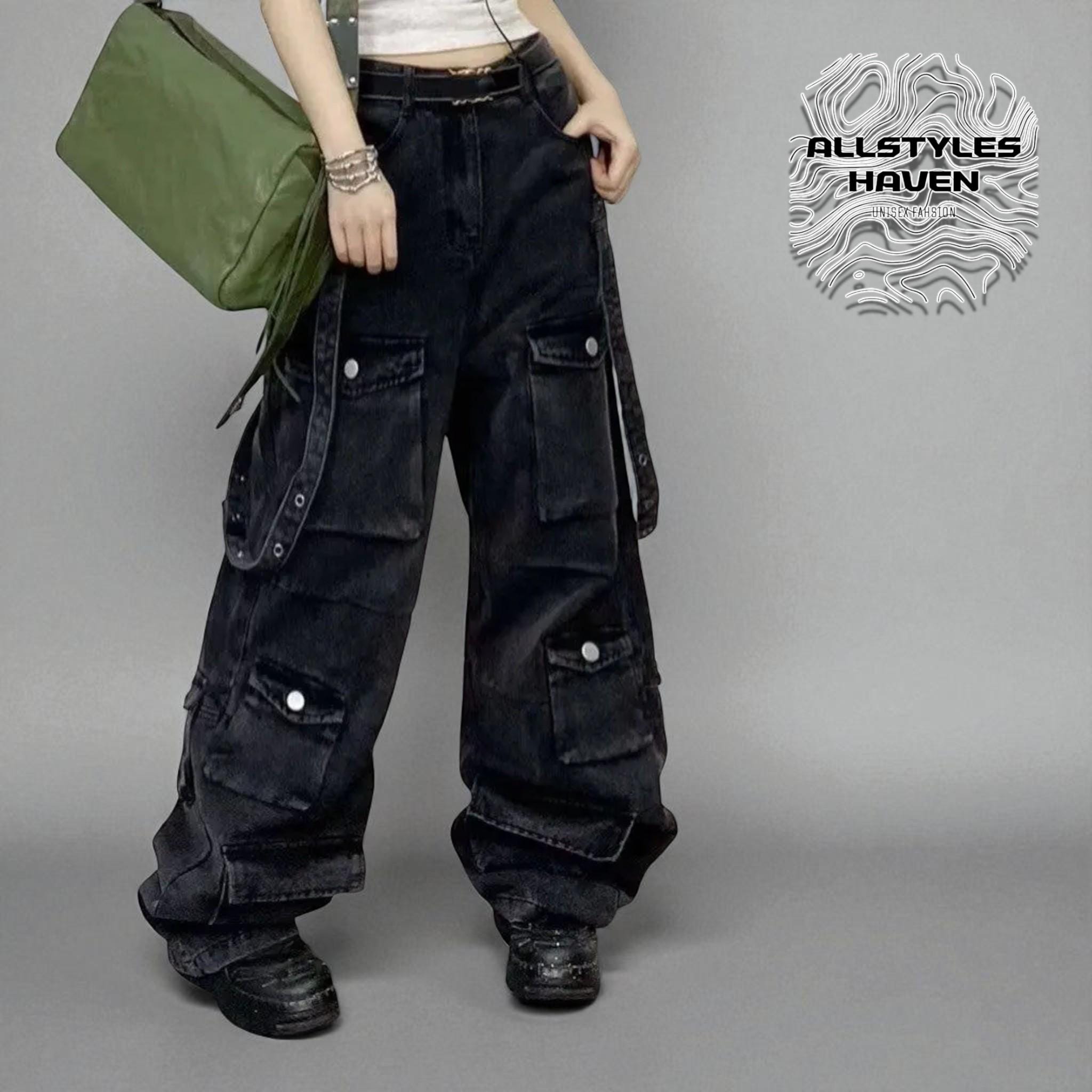 パンツ 2000's archive super buggy cargo pants パンツ 2000's archive black buggy cargo denim 2000's archive