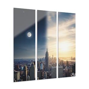 NYC Triptych Acrylic Print: Urban Skyline Wall Art