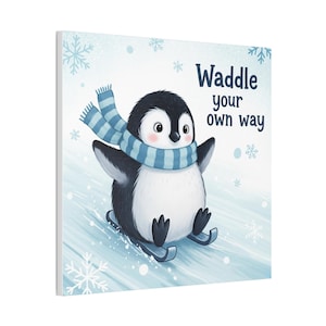 Penguin Kids Art Canvas: Playful Nursery Decor, Animal Lover Gift