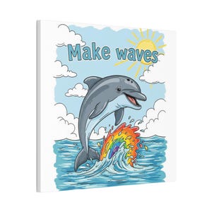 Dolphin Canvas Wall Art: Inspirational Kids Room Decor