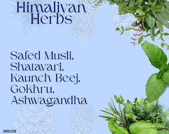 Safed-musli, Kaunch Beej, Gokhru, Shatavar, Ashwagandha 250 gram combopakket