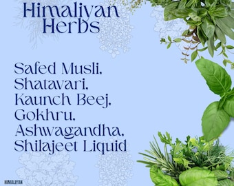 Ashwagandha, Shatavari, Safed Musli, Kaunch Beej, Gokhru With Liquid Shilajit (Combo Pack)