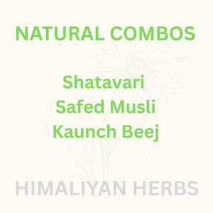 Safed Musli, Shatavari, Shatavar, White Musli, Kaunch Beej, Black Kaunch Beej Combo Pack