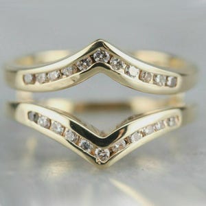 2Ct Round Cut Diamond Enhancer Guard Wrap Band Ring, 14k Yellow Gold Plated Engagement Wedding 925 Sterling Silver For Women&#39;s