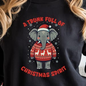 Elephant Ugly Christmas Sweatshirt, Festive Sweat, Animal Holiday Top