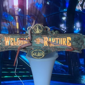 13&quot; Bioshock Inspired Rapture Sign Buried at Sea Version,Art Deco Sign,Game Room Decor, Video Game Art,  Gamer Gifts, Atlas, Jack Ryan, Adam