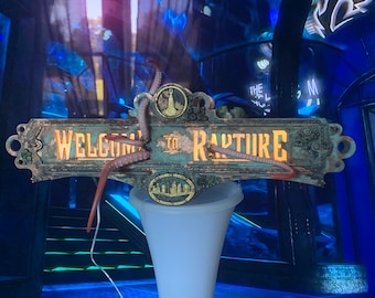 13&quot; Bioshock Inspired Rapture Sign Buried at Sea Version,Art Deco Sign,Game Room Decor, Video Game Art,  Gamer Gifts, Atlas, Jack Ryan, Adam