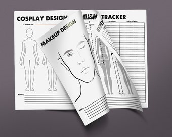 Inclusive, Downloadable Printable, Cosplay Planner, Armor, Wigs, Costumes, Time Tracking, Project Planner, Expenses, Body Measurements