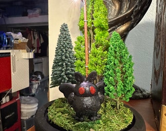 7” Mothman, Light Up,  Cryptid, Diorama, Moth Man, Pet Mothman, Mothman Jar, Cryptid Diorama, Cloche, LED
