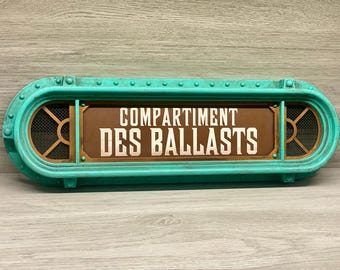 20,000 Leagues Aged Sign, Custom Text Art Deco Sign, Nautilus, 20k, Room Sign, Game Room Decor