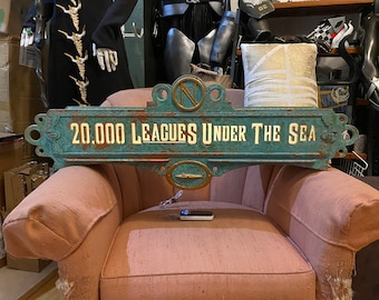 3 Foot 20,000 Leagues Under the Sea, Sign  Nautilus, Prop, Tiki Bar, S.E.A., Society of Explorers and Adventurers, Tiki Decor, tiki