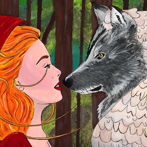 I&#39;m Gonna Keep My Sheep Suit On - Unframed Giclée Print (8&quot;x10&quot; & 11&quot;x14&quot; options) - Little Red Riding Hood Inspired Art - FREE SHIPPING
