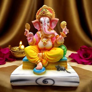 Hand made God Ganesha statue for Ganesh Puja