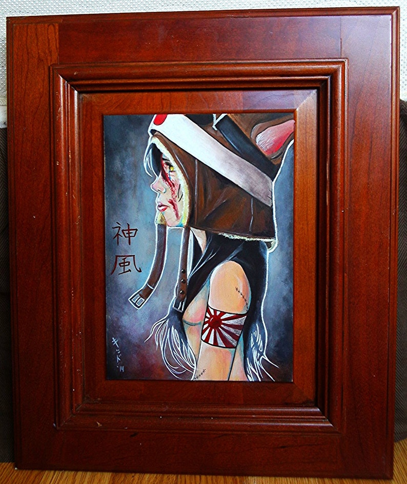 14.5 x 17.5 Original Painting Ghost of a Kamikaze image 4