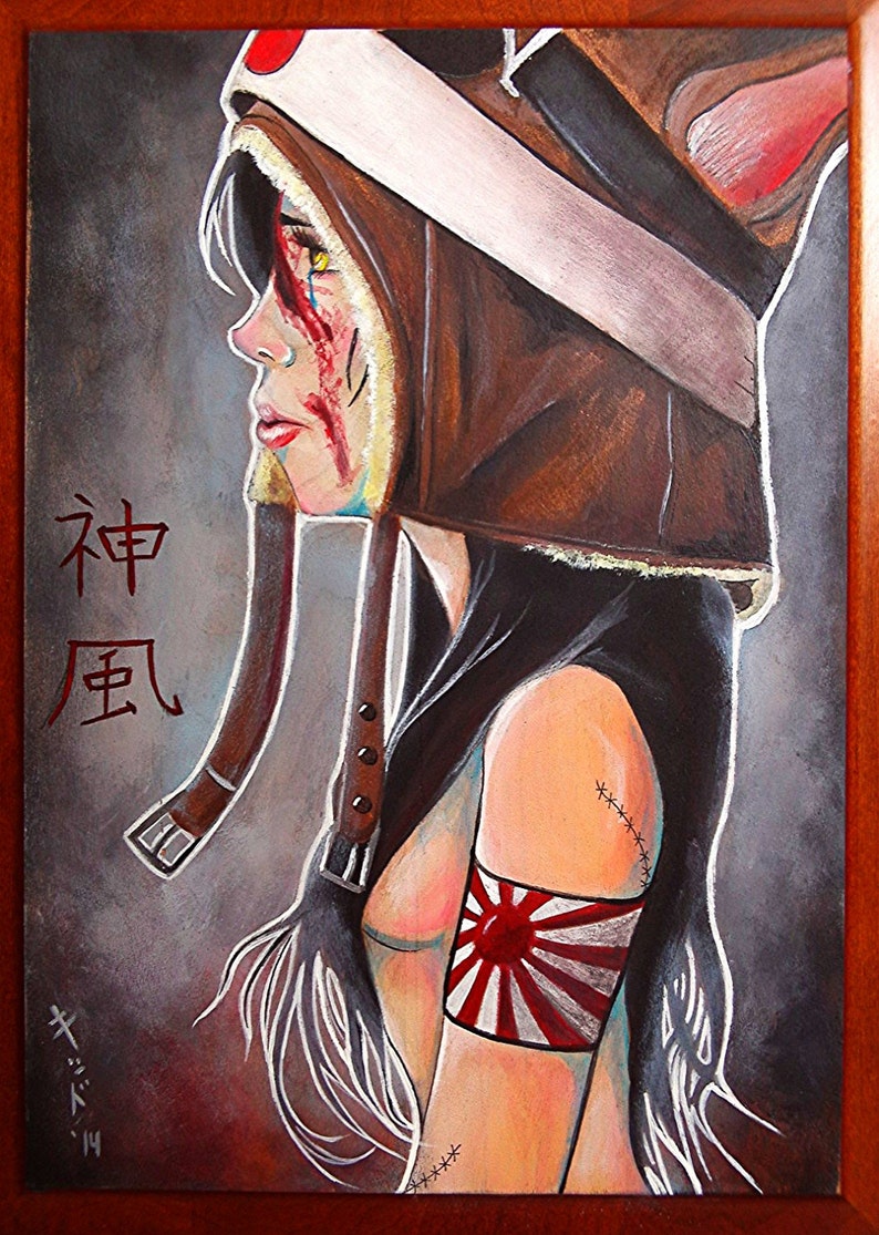 14.5 x 17.5 Original Painting Ghost of a Kamikaze image 1