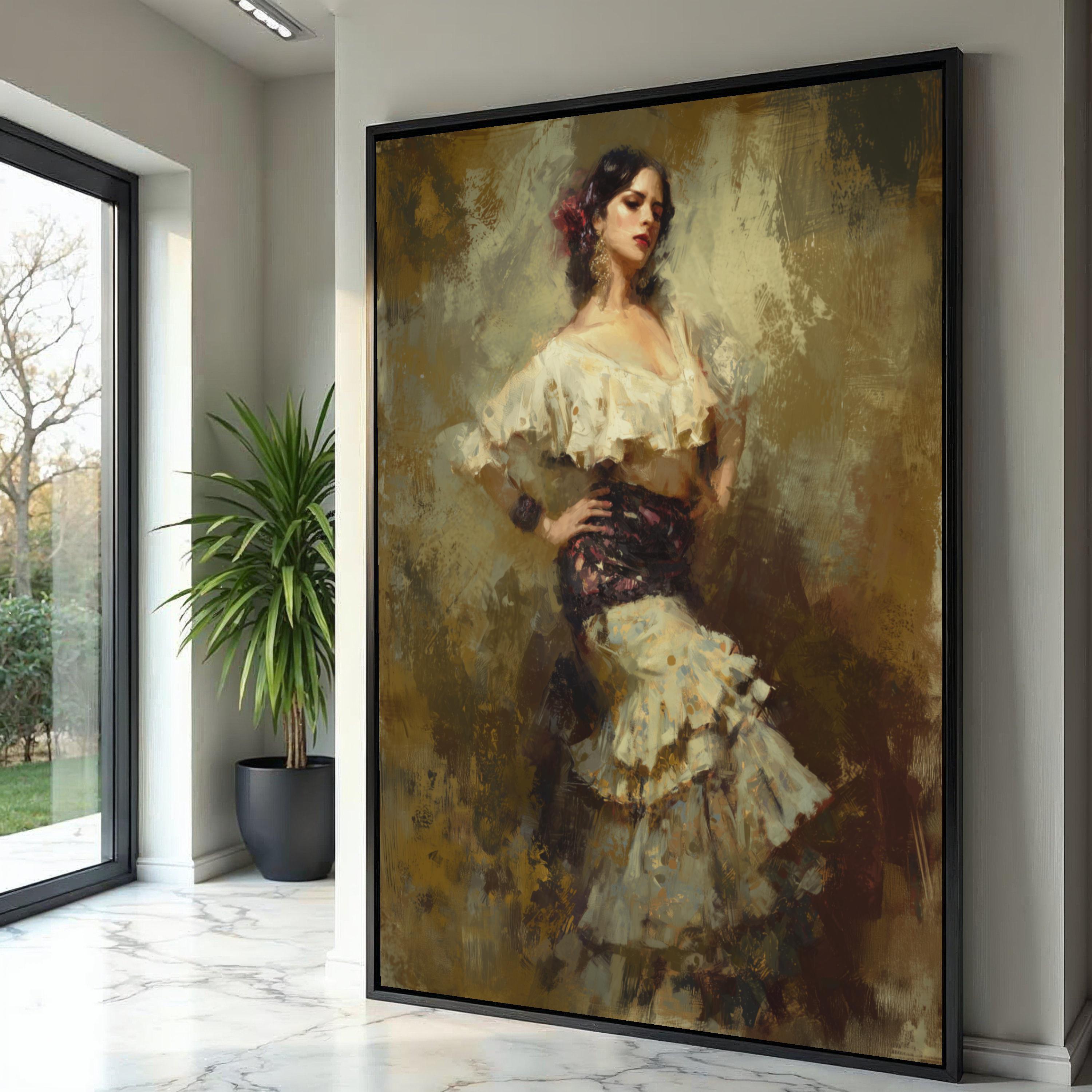 フラメンコ 女性のシルエット 油彩画 ガラス付き金色フレーム フラメンコ 女性のシルエット 油彩画 ガラス付き金色フレーム 【公式通販】