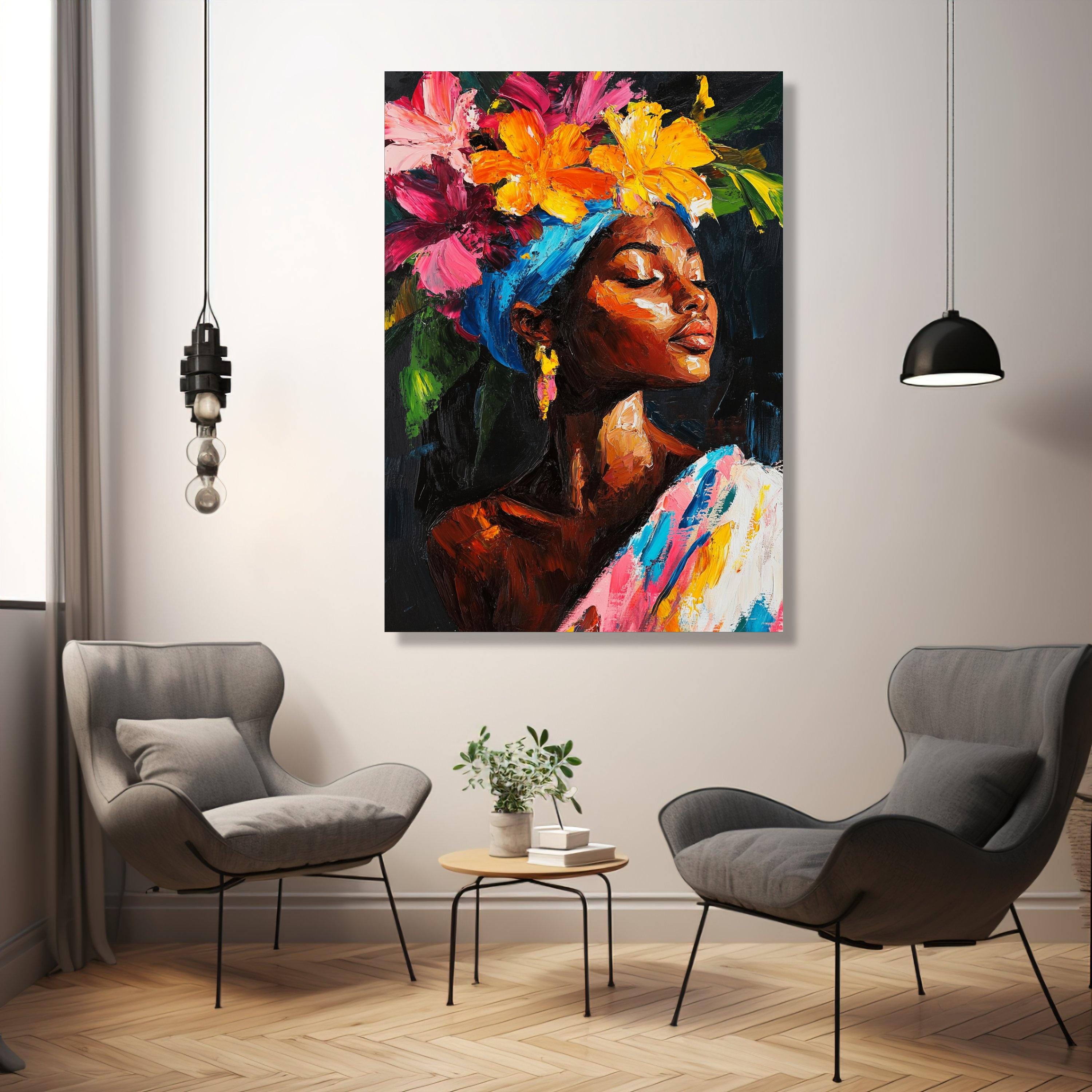 Stampa Su Tela Con Cornice – Ragazza Afroamericana In Preghiera – Quadro Astratto 30x40 Cm - 2