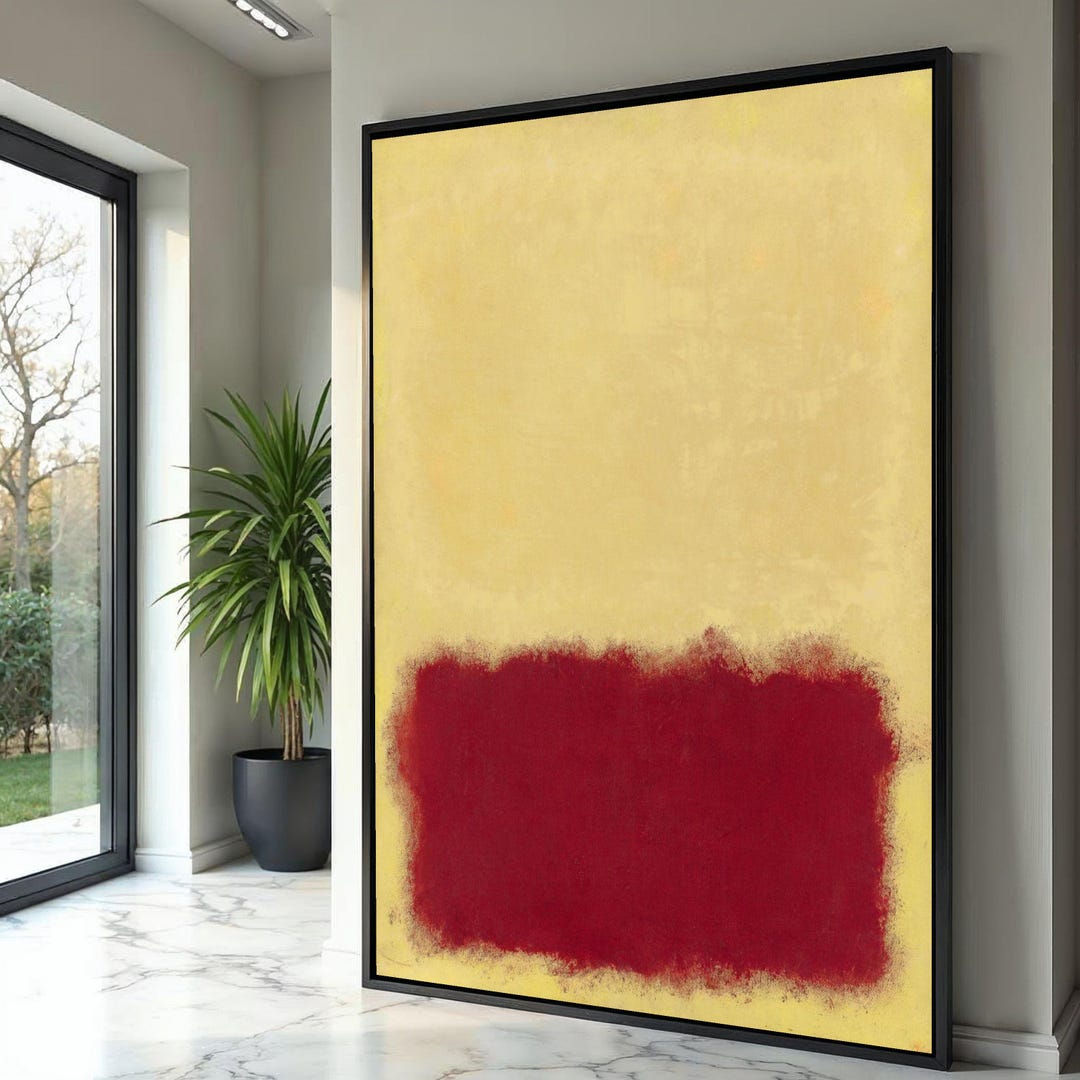 Rothko Abstract Red and Yellow Canvas Wall Art, Modern Minimalist ...