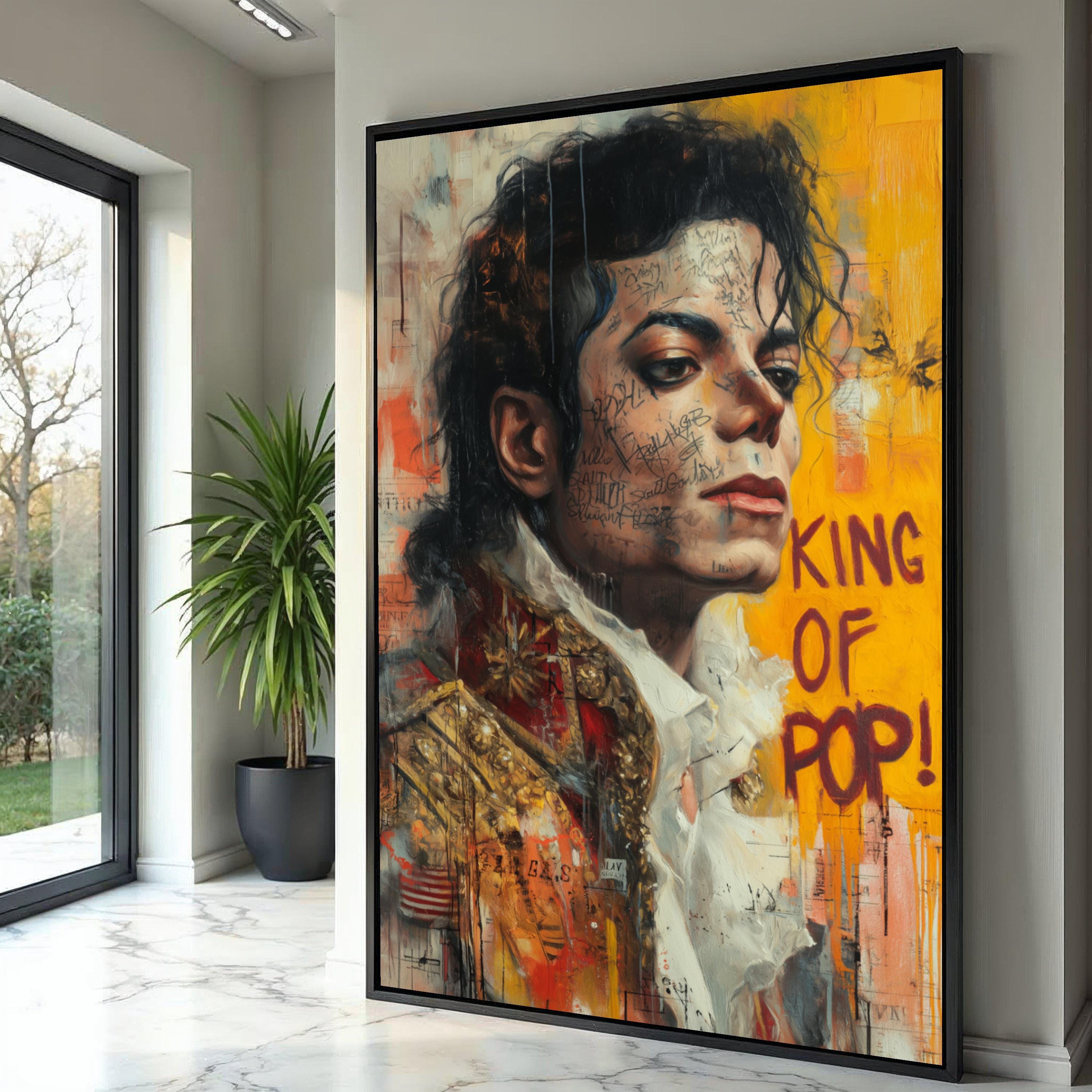 King of Pop Portrait Canvas, Michael Jackson Wall Art, Modern