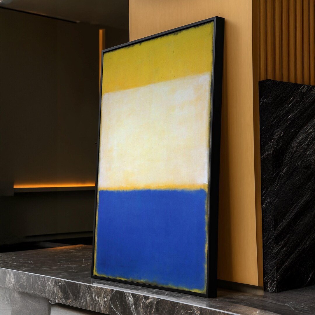 Rothko Abstract Blue Yellow Canvas Wall Art, Modern Minimalist Painting ...