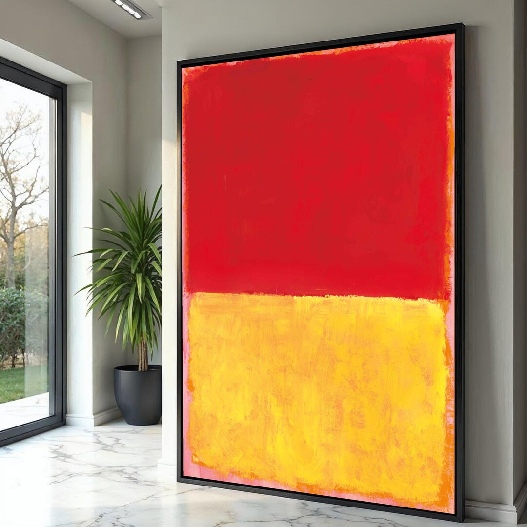 Rothko Bold Red and Yellow Color Block Canvas, Abstract Modern Wall Art ...