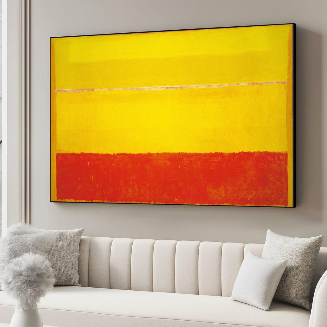 Rothko Bold Abstract Minimalism Canvas, Yellow Red Color Block Wall Art ...