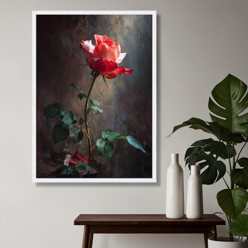 Elegant Red Rose Canvas Wall Art Floral Still Life Painting Romantic elegant-red-rose-canvas-wall-art-floral-still-life-painting-romantic