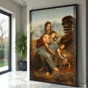 Ritratto di famiglia rinascimentale su tela, dipinto classico di madre e figlio, opera d'arte religiosa d'epoca, decorazione d'interni su tela senza tempo