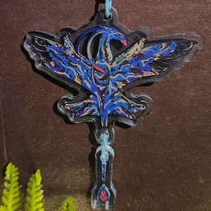 Avatar Ikran Schlüsselanhänger aus farbigem Acryl (4 Zoll Länge)