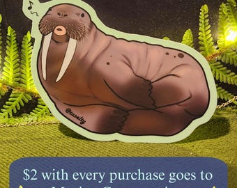 Walrus Whistle Vinyl Sticker (4" length)