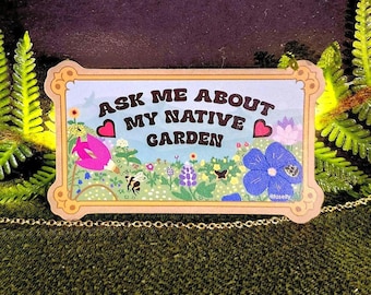 Native Garden Kraft Paper Sticker (4x2")