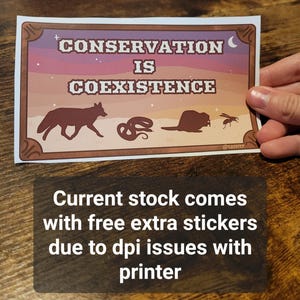 La conservation, c'est la coexistence, différentes tailles d'autocollants en vinyle découpés