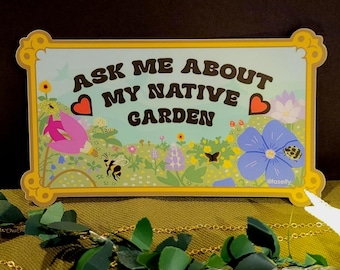 Native Garden Vinyl Bumper Sticker (6x3")
